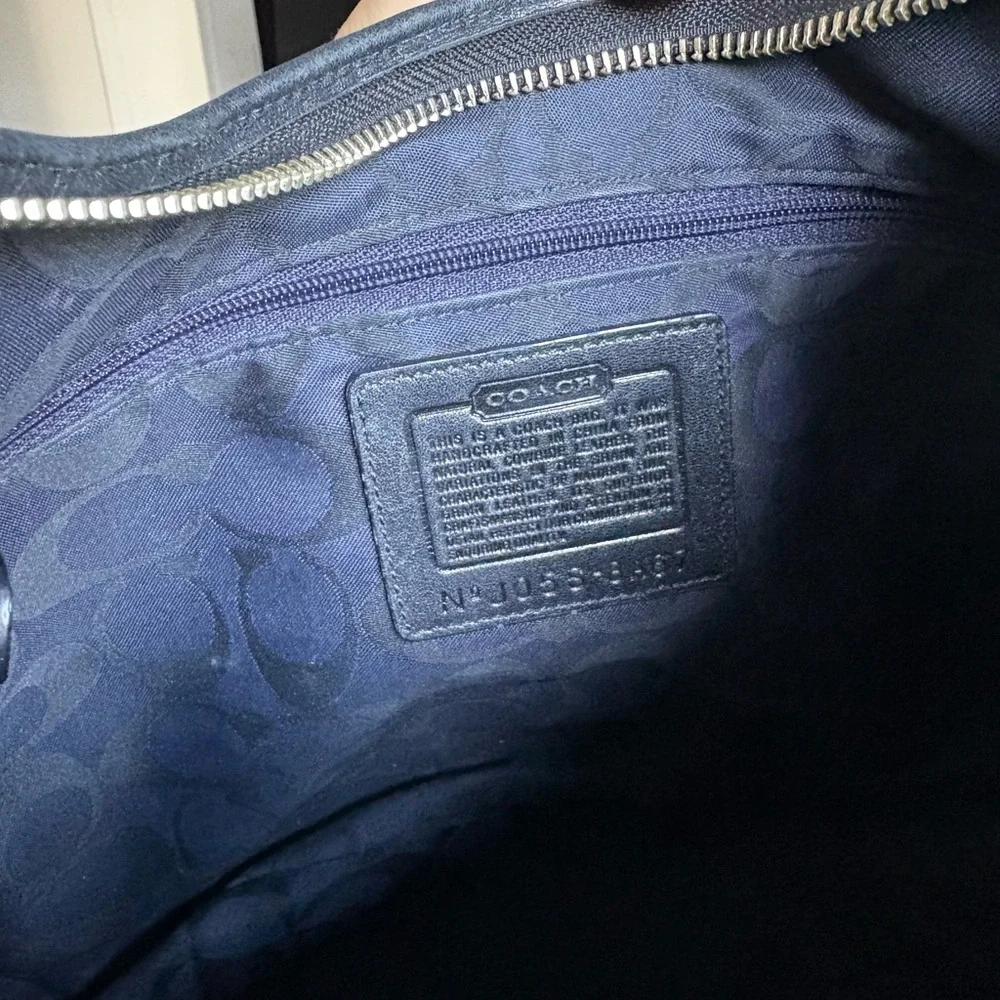 Coach Black Leather Hobo with Silver Hardware - Picture 3 of 5